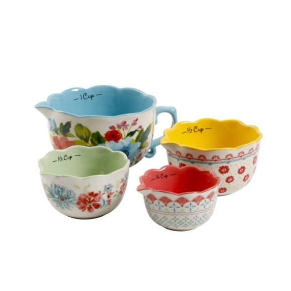 The Pioneer Woman Breezy Blossom 4-piece Measuring Bowls New - Picture 1 of 8